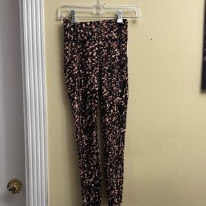 Lululemon Athletica Black and Pink Patterned Leggings